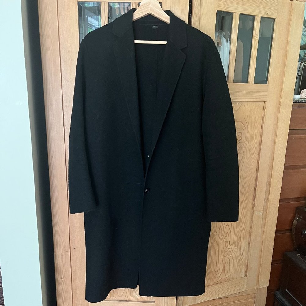 All Saints Wool Blend Cocoon Coat in Black, Womens Size Medium